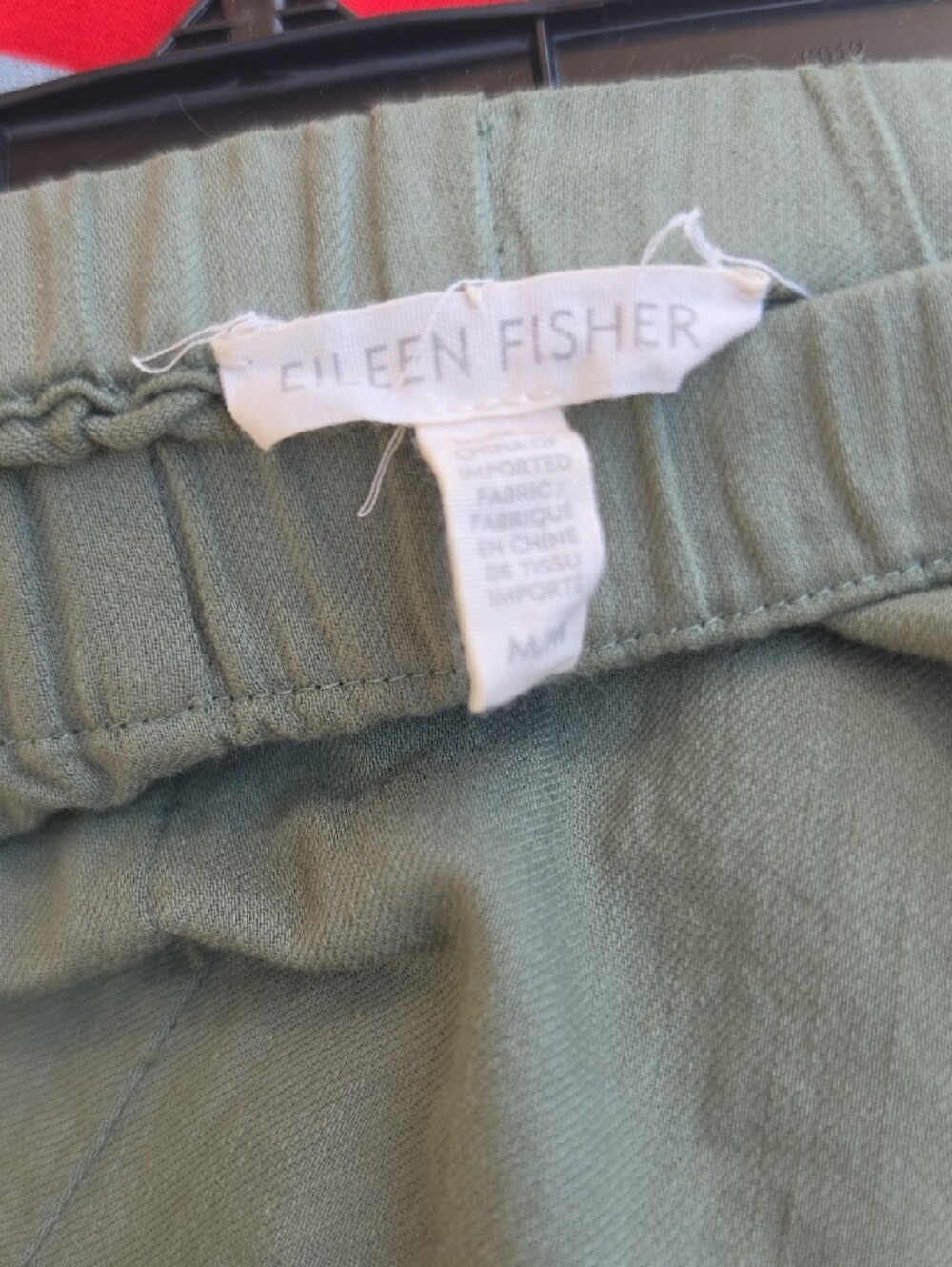 EILEEN FISHER 100% Organic Cotton Sage Green Elastic-Waist Joggers - Picture 2 of 6